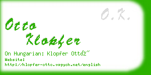 otto klopfer business card